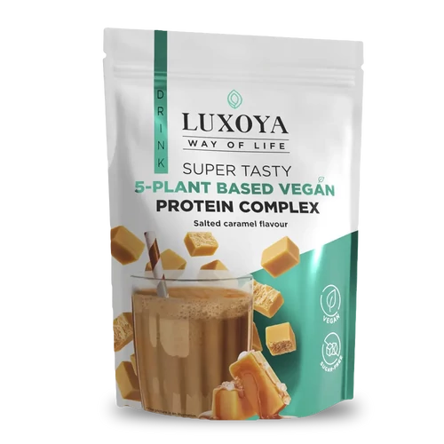 LUXOYA Vegán fehérje italpor 450 g - sós karamella ízű