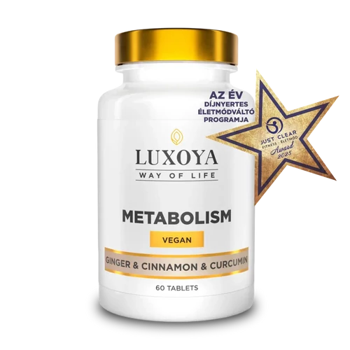LUXOYA METABOLISM - ÉTREND-KIEGÉSZÍTŐ TABLETTA NÖVÉNYI KIVONATOKKAL, ENZIMEKKEL, ÁSVÁNYI ANYAGOKKAL ÉS BIOTINNAL 60 db