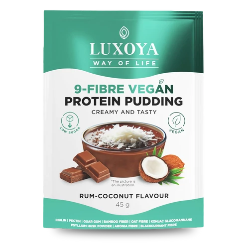 LUXOYA 9-Fibre Vegan Protein Pudding 45 g - Rum-Kókusz ízű