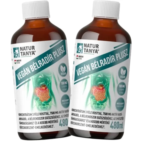 Natur Tanya® Vegán Bélradír Plusz DUO 2X480 ml – folyékony prebiotikus rostkomplex citromfű kivonattal