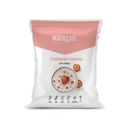 Hester’s Life Strawberry porridge - Epres zabkása 50 g - Reform Nagyker