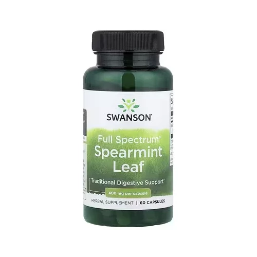 Swanson Spearmint Leaf 400 mg 60 kapszula – fodormentalevél kapszula PCOS és hormonegyensúly támogatásához