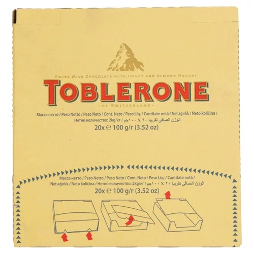Toblerone Tejcsokoládé kínáló 20X100 g