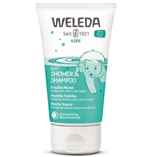 WELEDA Frissítő Mentás gyermek 2in1 tusfürdő és sampon 150 ml - Reform Nagyker