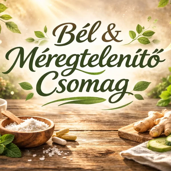 Bél és méregtelenítő csomag többféle étrend-kiegészítővel 60 napos használatra emésztési támogatáshoz