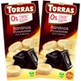 Torras banános vegán étcsokoládé hozzáadott cukor nélkül DUO 2×75 g – gluténmentes cukormentes csokoládé csomag