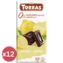 Torras citromos étcsokoládé hozzáadott cukor nélkül kínáló 12×75 g – gluténmentes vegán cukormentes csokoládé nagyker