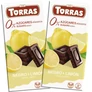 Torras citromos étcsokoládé hozzáadott cukor nélkül DUO 2×75 g – gluténmentes vegán cukormentes csokoládé csomag